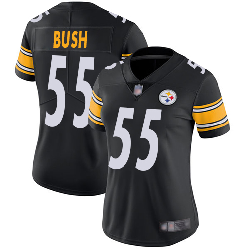 Women Pittsburgh Steelers Football #55 Limited Black Devin Bush Home Vapor Untouchable Nike NFL Jersey->women nfl jersey->Women Jersey